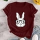 thumbnail image 2 of Camiseta de mujer, divertida y bonita camiseta de manga corta, camiseta con estampado de mariposa, blusa con estampado de conejo, regalo para mujer Pompotops  hfajkhk127678, 2 of 5