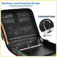 thumbnail image 4 of Rainbow Peaks Printed Zipper Binder with Handle&Shoulder Strap 2 inch 3 Ring 500+300 Sheet Capacity File Folder Organizer, 4 of 8