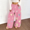 thumbnail image 4 of HongQid Women's Sweatpants Joggers Baggy Wide Leg Pants Fuzzy Plush Elastic Waist Drawstring Lounge Pants with Pockets, 4 of 7
