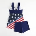 thumbnail image 4 of Wyobmus Women's Tankini Bathing Suits Two Piece Plus Size Swim Dress High Waist Printing Padded Swimsuits With Boyshorts E-Dark Blue, 4 of 6