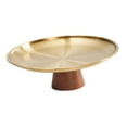 thumbnail image 1 of Frutero con pedestal, plato para comida, base de madera, bandeja ligera para servir, cuenco decorativo para encimera de cocina, hogar, comedor. L, 1 of 7