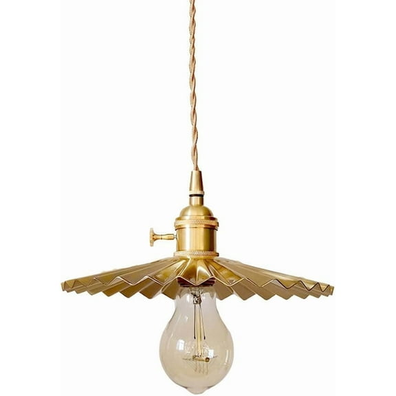 Gold Vintage Brass Pendant Lighting for Dining Room, Retro Industrial Style Metal Copper Pendant Light, American Farmhouse Pendant Lamp, Rustic Pendant Light Fixture for Kitchen Island Over Table
