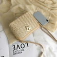thumbnail image 5 of Boho Mobile Phone Bag Woven Handbag Shoulder Bags Beach Holiday Bag Messenger Bag Straw Crossbody Bag WHITE, 5 of 8