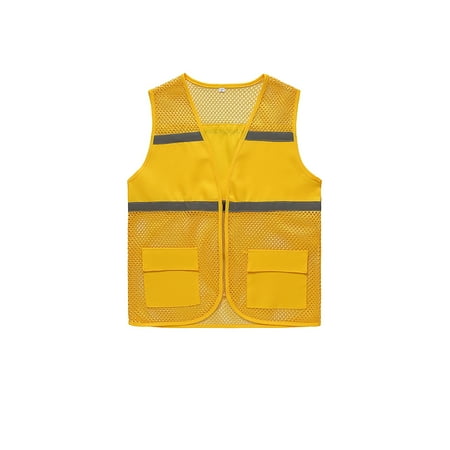 

Lumento Women Fluorescent Work High Visibility Vest Reflective Plain Safety Vests Breathable Mesh Hollow Yellow M