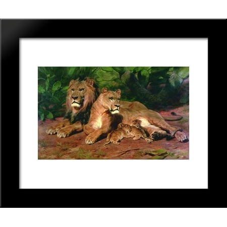The Lion at Home 20x24 Framed Art Print by Rosa Bonheur