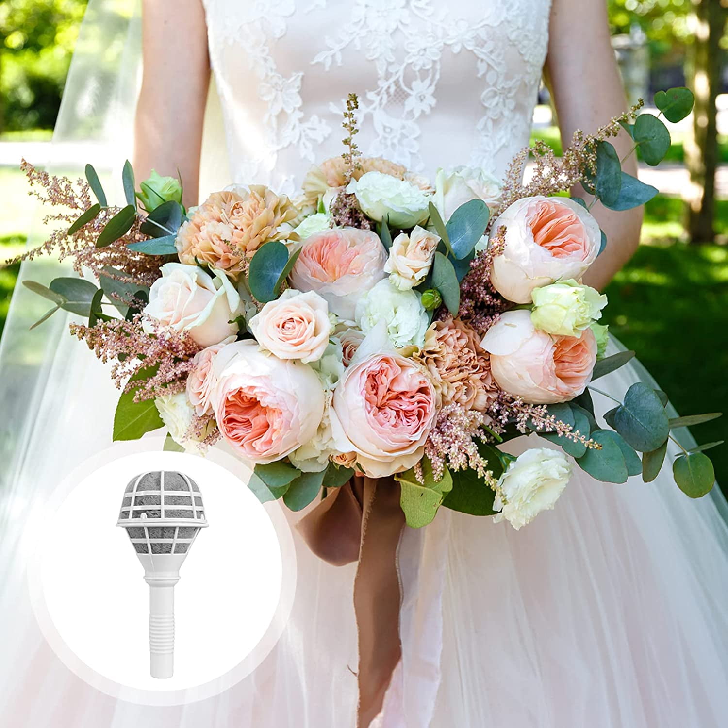 ABPETE 6PCS Bouquet Holders Bride Bouquet Foam Handle Wedding Bridal Dry Flower Holder DIY Bouquet Making Supplies Adjustable Hand Tied Bouquet Holders for Wedding
