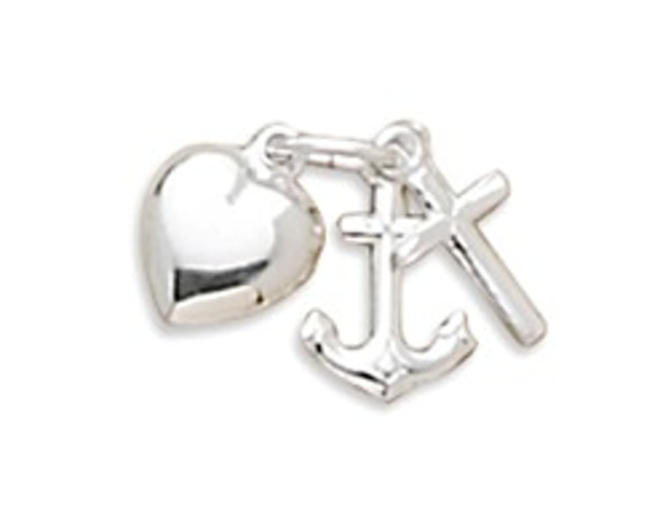 Sterling Silver Faith Anchor Charm with Box Chain Necklace