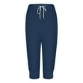 thumbnail image 6 of Beugl Womens Shorts Clearance, Capri Pants for Women Joggers with Pockets Stretchy Lightweight Sweatpants Workout Yoga Running Athletic Pants Workout Shorts Women Biker Shorts Women Navy XXL, 6 of 7