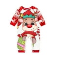 thumbnail image 3 of URMAGIC Matching Family Pajamas Sets Christmas Pjs with Cute Elk and Floral Sleeve Tee and Bottom Loungewear, 3 of 10