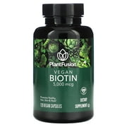 PlantFusion Vegan Biotin, 5,000 mcg, 120 Vegan Capsules