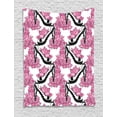 thumbnail image 1 of Floral Tapestry, Pattern of Curves and Streaks with Flower Motifs Blossoming Petals, Wall Hanging for Bedroom Living Room Dorm Decor, 60W X 80L Inches, Pink Charcoal Grey and White, by Ambesonne, 1 of 2