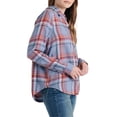 thumbnail image 3 of Lucky Brand Women's Classic Plaid Contrast Button-Up Shirt Blue Size Small, 3 of 3