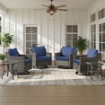 thumbnail image 2 of Bellefurn Wicker Outdoor Patio Furniture Set - 7 Piece Patio Conversation Sets with Swivel Rocker Chairs, Ottomans and Sofa for Porch Deck Garden Backyard, 2 of 10