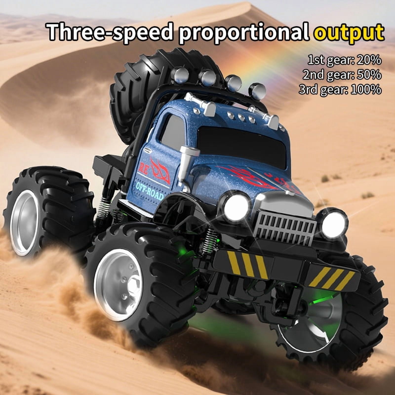 Mini RC Truck, 1/64 Scale Mini Remote Control Car 2.4Ghz & APP Remote Control, Rechargeable Alloy Shell Mini RC Cars with Lights, Speed/Steering Adjustable