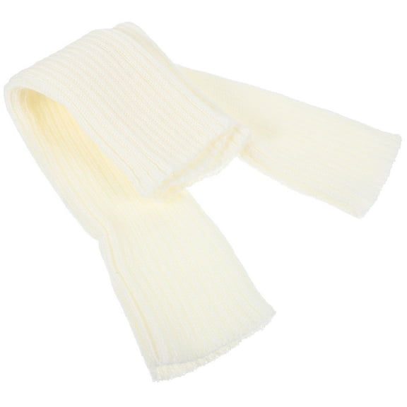 KALLORY Women’s White Knitted Acrylic Fiber Socks 1 Pair Leg Warmers for Winter Comfort and Warmth