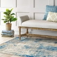 thumbnail image 7 of Moynesa 3'x5' Modern Abstract Area Rug,Washable Bedroom Rug Soft Throw Entry Mat Contemporary Faux Wool Non-Slip Stain Resistant Carpet for Living Room Kitchen Bath Office, Blue, 7 of 7