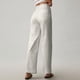 thumbnail image 4 of Pantalones rectos de nueve puntos pierna ancha casual SCZ color sólido con bolsillos blanco XL, 4 of 9