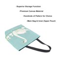 thumbnail image 3 of FORMRS Womens Canvas Tote Bag with Zipper Inner Pocket Shoulder Handbag, White Cartoon Swan, 3 of 7