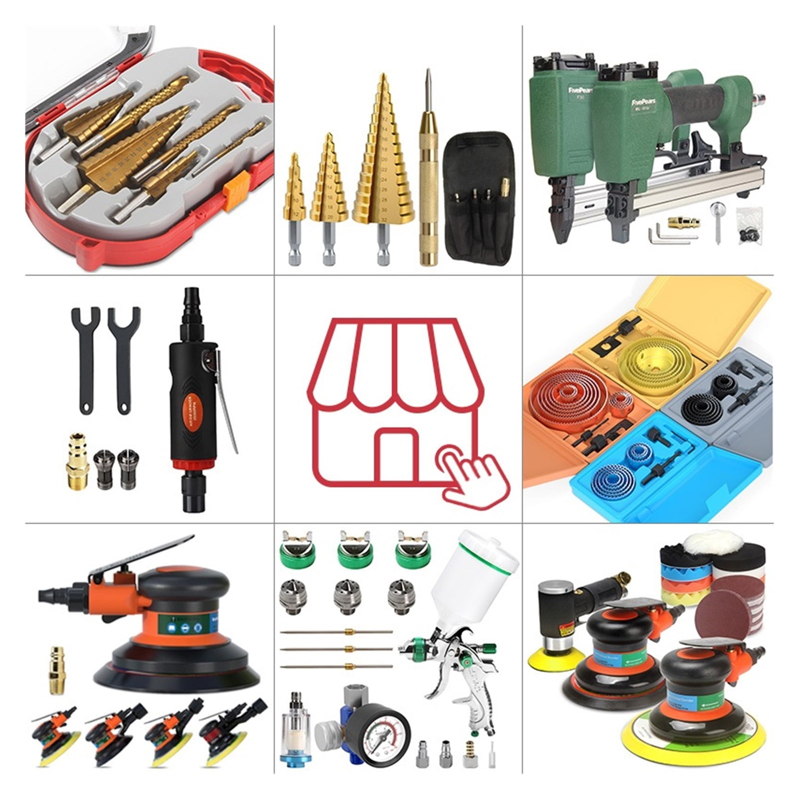 Pneumatic Sanding Machine 150MM 6" Eccentric 5MM Random Orbital Vacuum Air Sander Pneumatic Tools