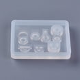 thumbnail image 2 of 12pc Silicone Pendant Molds Resin Casting Molds For UV Resin Epoxy Resin Jewelry Making Mixed Shapes White 49.5x39.5x6mm Hole: 2.2~6.3mm, 2 of 2