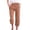 12# Brown, variant on Womens Capris Pants High Waist Drawstring Petite Comfy Casual Lightweight Loose Trousers Buttons Trim with Pockets Deep Red L