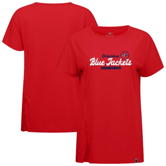 Women's Levelwear Red Columbus Blue Jackets Influx Monument T-Shirt