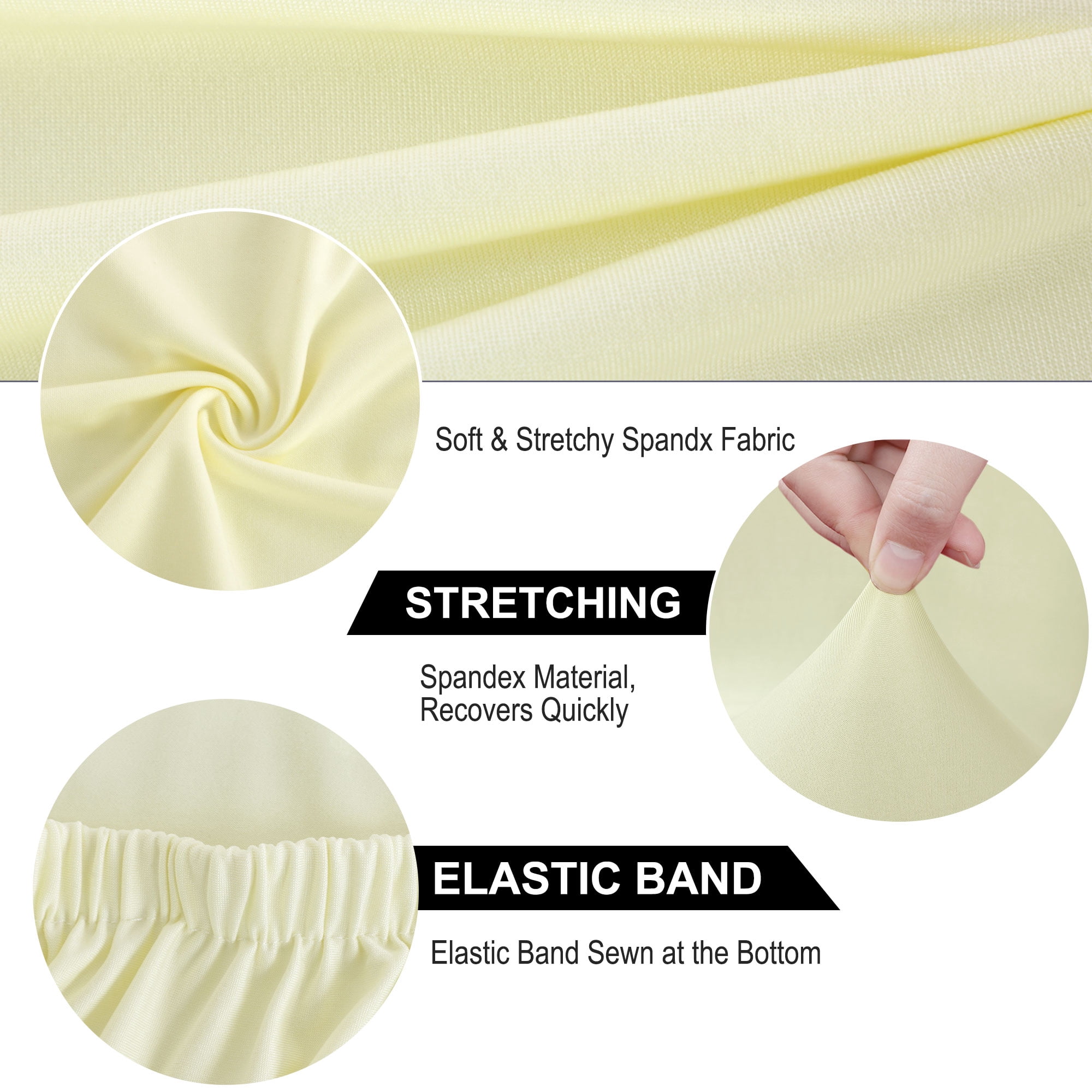 Unique Bargains High Elasticity Dining Chair Slipcover Beige Color M