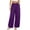 Purple, variant on Ynynloco 100%Cotton Pants Women Wide Leg Palazzo Summer Flowy Pants Vacation Clothes Elastic Waist Travel Trousers with Pockets