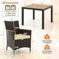 thumbnail image 2 of Pemberly Row 5 PCS Patio Dining Table Set for 4 Rattan Conversation Set Brown, 2 of 8