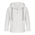 thumbnail image 6 of LWavelet Men’s Long Sleeve Casual Henley Hoodie Shirt with Drawstring Hood and Button Placket for Everyday Wear, 6 of 7