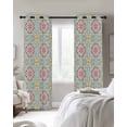 thumbnail image 4 of Pink Green Flowers Kitchen Curtains Country Botanical Abstract Floral Patterned Cafe Short Curtains for Bathroom Blackout Window Curtain Small Window Treatment Drapes for Bedroom 27.5"x39"x2, 4 of 9