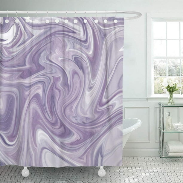 Atabie Purple Acrylics Swirly Lavender, Purple And Gray Shower Curtain