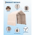 thumbnail image 4 of CazToi Outdoor Portable Storage Shed Roll-Up Door Vent 240G Heavy-Duty Waterproof PE Tarp UV Resistant for Motorcycle Firewood Garden Tools, 4 of 6
