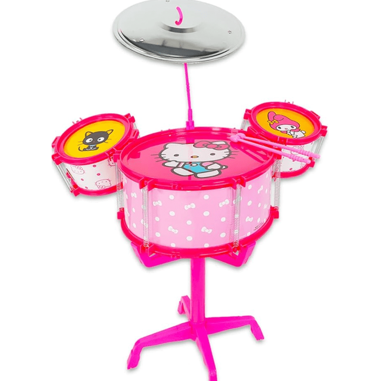 ハローキティ　ドラムバスケット Hello Kitty Drum Music Set – Cute Kids Musical Instrument Toy for