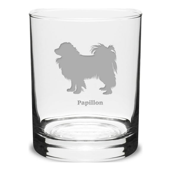 Papillon Deep Etched 14 oz Classic Double Old Fashion Glass