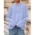 thumbnail image 2 of Suéter PRETTYGARDEN Oversized de Punto Trenzado Azul Claro Talle S, 2 of 8