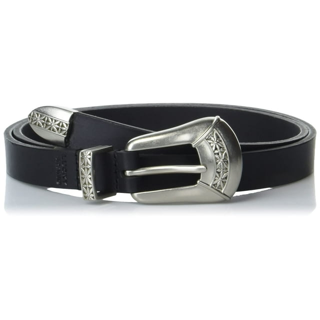 Cinturón Lucky Brand para mujer, moderno, piel, hebilla western, color negro