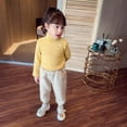 thumbnail image 3 of Ruyang Girls Crewneck Striped Shirts Kids Boys Long Sleeve Thermal Tshirts Cotton Soft Mock Neck Basic Layer Top, 3 of 3