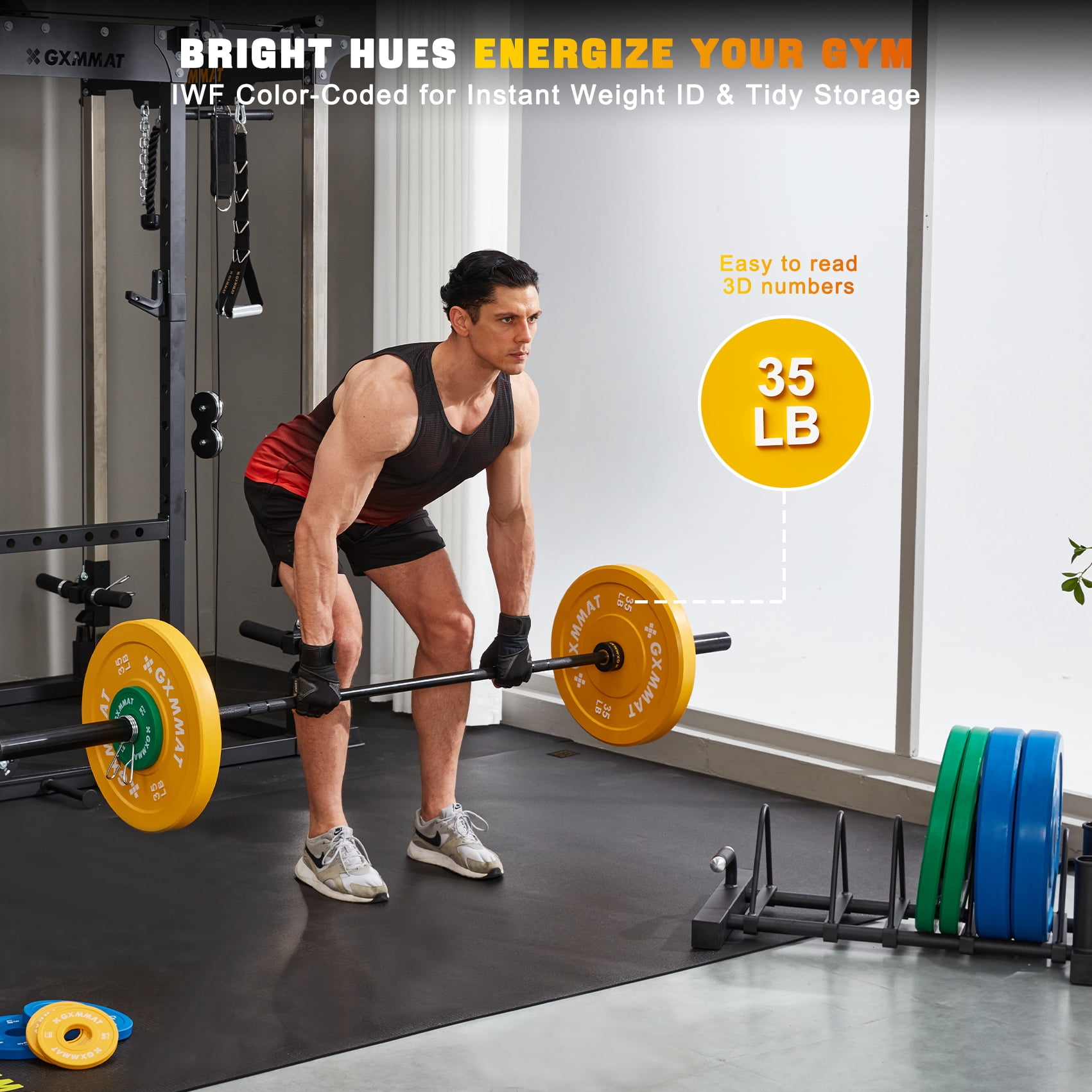 2-Inch Olympic Full Rubber Weight Plates|10/25/35/45LB High-Bounce barbell weight set(8 packs 230LBS) With Steel Insert|fit for Strength Training Weightlifting&Crossfit|Home Gym Compatible