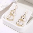 thumbnail image 5 of Double Love Heart Layered Earrings For Girls Elegant Silver Gold Plated Dangle Drop Hooks Earrings Jewelry Birthday Gifts For Women Girlfriend Gold -, 5 of 5