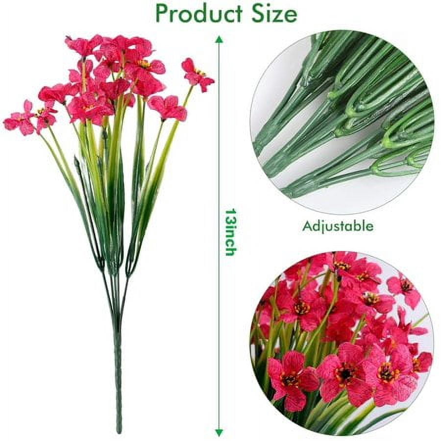 20 Bundles Artificial Outdoor Flowers UV Resistant Fake Flowers No Fade Faux Plastic Greenery Shrubs Garden Porch Window Box Decorating