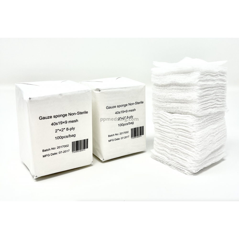 Gauze Surgical Sponges Cotton NON STERILE Woven 8-ply High Grade Quality 2"x2" Class I(a) All Purpose Pads Case of 20 000