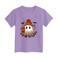 thumbnail image 5 of Xyant Halloween Girls Shirt Ghost Shirts Spooky Season Tees Kids Toddler Short Sleeve Fall Tops Outfits Girls Halloween T Shirt,Size 2-14 Years, 5 of 5