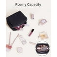 thumbnail image 5 of Travel Makeup Cosmetic Bag Neoprene Waterproof Soft for Women with Large Capacity Portable Pouch Lightweight Toiletry Organizer Purse, Black, 5 of 6