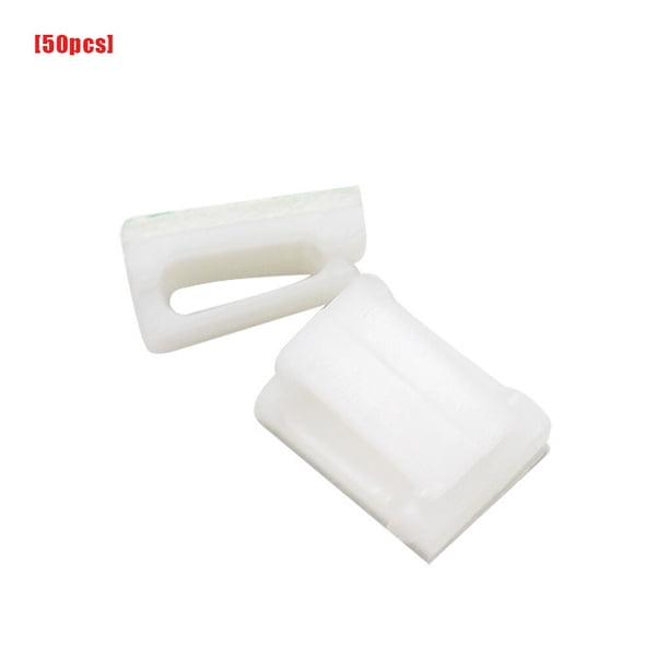 Bearachild 50 Uds Clip de Cable autoadhesivo Clip de Cable eléctrico Clip de gestión de Cable de plástico abrazadera de soporte de Cable portátil Decoración del hogar FC-2 50 pcs