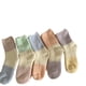 thumbnail image 5 of Calcetines de felpa de color contrastante con macarrones, calcetines de lana de coral para otoño e invierno, calcetines gruesos y cálidos para el suelo, calcetines para dormir en casa para mujer,, 5 of 5
