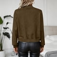 thumbnail image 5 of Ladies Casual Jacket Baeitkot Ladies Fashionable Short Zipper Women Jacket Solid Color Jacket Casual Jacket Coffee L, 5 of 9