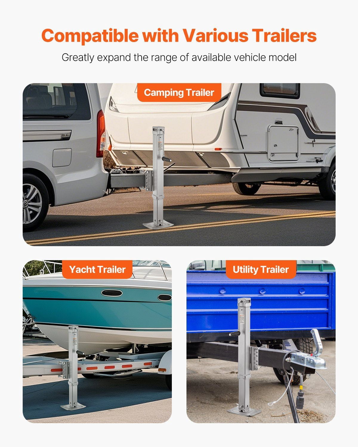 Heavy Duty Trailer Jack Stand with Handle, 8000 lbs Static Load, 28.5" Lift Height for Utility, Horse, RV, and Boat Trailers.