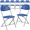 thumbnail image 3 of Emma + Oliver 8 Pack 650 lb. Capacity Blue Plastic Fan Back Folding Chair, 3 of 15