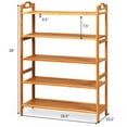 thumbnail image 2 of Gymax 5-Tier Bamboo Shoe Rack FreeStanding Shoe Shelf Entryway Shoe Storage Organizer, 2 of 10